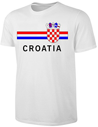 Kroatien T-Shirt Fußball Fan Shirt Weiß Größe L
