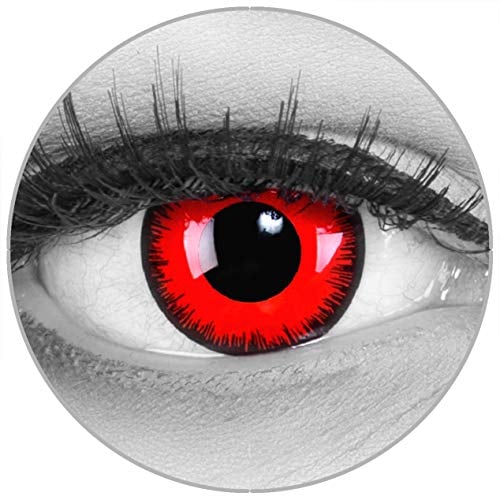 Farbige rote Vampir Volturi Kontaktlinsen Color Fun Contact Lenses Red Lunatic Topqualität zu Fasching, Karneval und Halloween gratis Linsenbehälter ohne Stärke