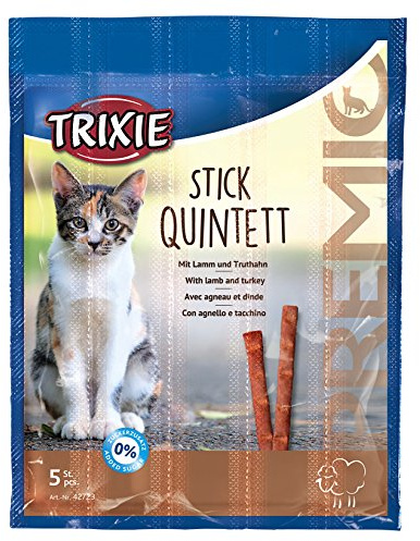 TRIXIE Katzensnack Premio Stick Quintett mit Lamm & Truthahn – 20 g | Schmackhafter Snack für jeden Tag – ideal für zwischendurch, mit Lamm und Truthahn, praktisch portioniert