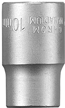 kwb 10 mm Kraft-Steckschlüssel-Einsatz aus CV-Stahl (Antrieb: 3/8 Zoll Innenvierkant, Wellenprofil, Ecken gerundet, Schonung der Kanten, matt verchromt)