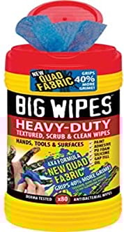 Big Wipes Heavy Duty Pro+ Hand Wipes in Dispenser Tub (x100) Textured Dual-Sided with Skincare. Ultra Efficient on Grime. Heavy Duty & Industrial Cleaning Products for Tradespeople