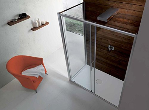 TAMANACO Box doccia in vetro SATINATO fisso porta scorrevole