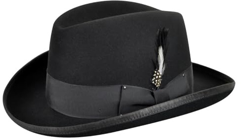 Bailey of Hollywood Godfather Homburg - Black/L Black, Large