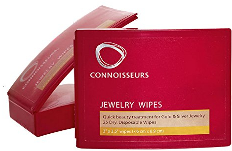 CONNOISSEURS Jewelry Wipes, für Gold, Silber, Edelsteine und Modeschmuck, 25 Tücher in Spendebox
