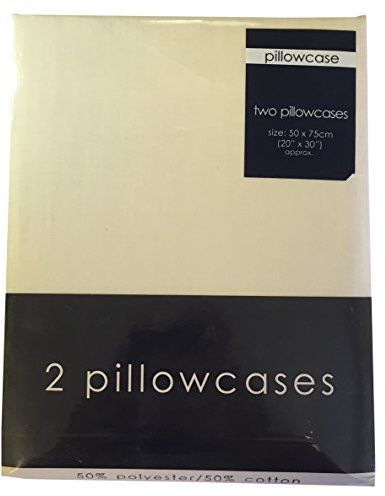 Rapport Easy-Care Non-Iron Housewife Pillowcase Pair, Polyester-Cotton, Cream, Twin, 75 x 50 x 1 cm