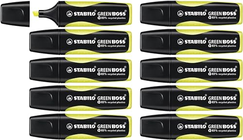 STABILO - Umweltfreundlicher Textmarker - GREEN BOSS - 10er Pack - gelb