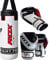 RDX Sac de Frappe Enfant 2FT, Maya Hide Cuir, Junior Rempli Lourd Boxe Punch Bag, Sangles de Suspension et Gants, Muay Thaï MMA Arts Martiaux Kickboxing Sparring Punching D’entraînement Jeunesse Sac