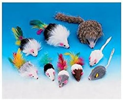 Nobby Souris avec Cheveux Courts en Peluche pour Chat 4 Pièces 5 cm