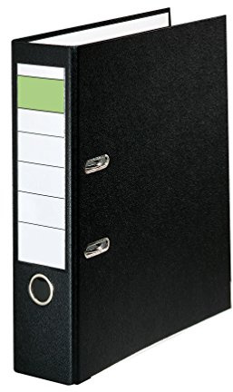 Schlitzordner PP - A4, 80 mm, schwarz, 5 Stück