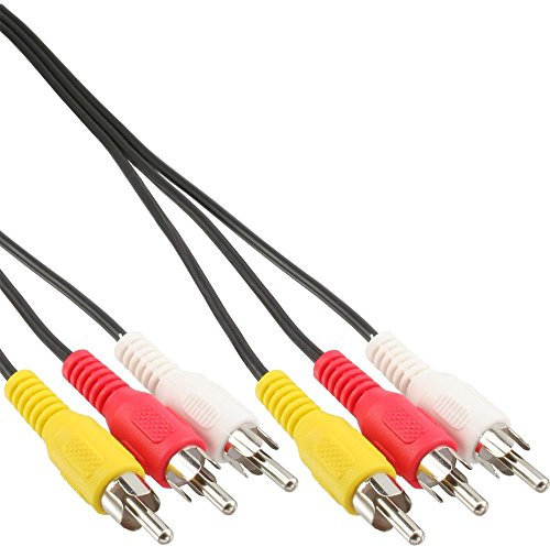 InLine 89996 cable de vídeo compuesto 2 m 3 x RCA Negro - Cables de vídeo compuesto (2 m, 3 x RCA, Negro, Níquel, Macho/Macho)