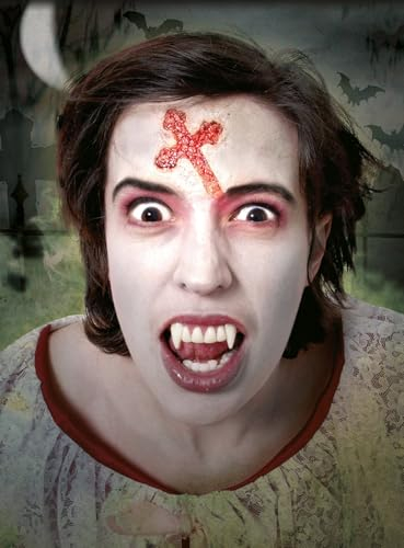 Eingebranntes Kruzifix - Latex-Applikation mit Hautkleber - Special-Effect Kostüm-Zubehör - Make-Up für Halloween, Karneval & Horror-Party