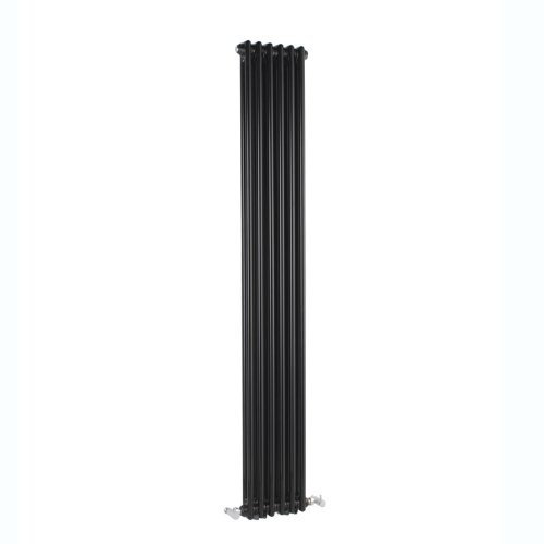 Milano Windsor Black Cast Iron Style Vertical Double Column Radiator - 1800mm x 290mm