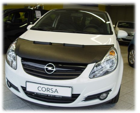 AB-00133 AUTO-BRA kompatibel mit Opel Corsa D Bj. 2006-2014 Haubenbra Steinschlagschutz Tuning Bonnet Bra