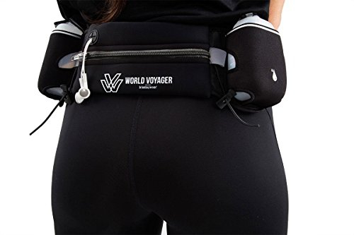Hydrabelt Trinkgürtel für Läufer, 2 Taschen, 10oz BPA-freie Wasserflaschen, Schwarz, rutschfest, wasserdicht, schweißresistent, Einheitsgröße