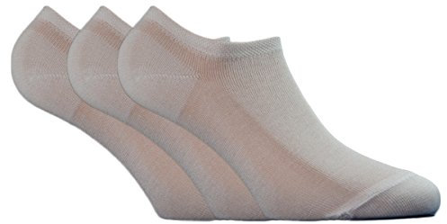 Fontana Calze, 6 paia di calzini fantasmino pariscarpa in 100% Cotone Filo di Scozia bianco 42-44
