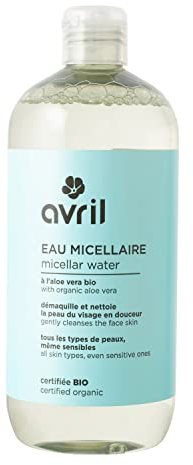 Avril - Eau Micellaire Bio - Haute Tolérance, Tous Types de Peaux - Démaquille & Nettoie - Aloe Vera Bio - 99% d'Origine Naturelle - Certifié Bio Ecocert - Fabriqué en France - 500ml