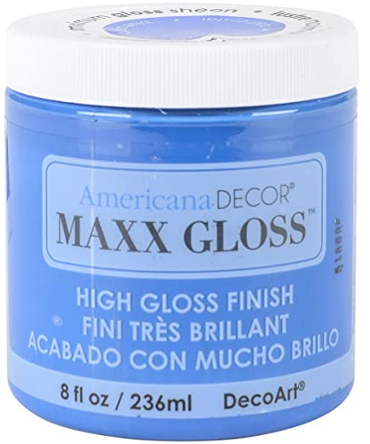 DecoArt Americana Décor Maxx Gloss Bottle Paint, Acrylic, Blue Crystal, 7 x 7 x 8 cm