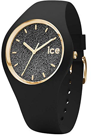 ICE-WATCH - Ice Glitter Black - Montre Noire pour Femme avec Bracelet en Silicone - 001356 (Medium)