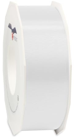 Präsent C.E. PATTBERG Geschenkband reinweiss, 91 Meter Ringelband 40 mm zum Basteln, Dekorieren & Verpacken von Geschenken zu jedem Anlass
