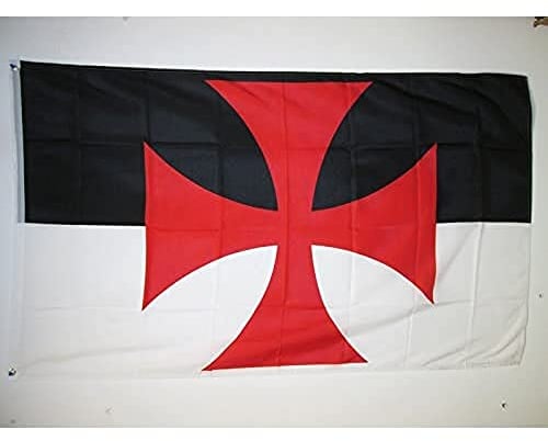 AZ FLAG - Bandera Templarios Baussant - 150x90 cm - Bandera Orden Del Temple 100% Poliéster Con Ojales de Metal integrados - 110g - Colores Vivos Y Resistente A La Decoloración