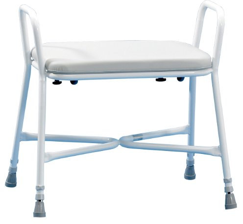 Homecraft,tabouret de douche Sherwood Plus XXL, en polyuréthane, tabouret perché en acier, accoudoirs,sans dossier,réglable en hauteur,siège ajustable bariatrique,pour personnes handicapées ou âgées