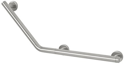 Tiger Boston Comfort & Safety, Poignée de bain abaissable à 135°, Acier inoxydable brossé - Gauche