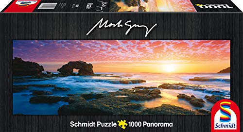 Schmidt Spiele 59289 Mark Gray, Panoramapuzzle, Bridgewater Bay Sunset, Victoria, Australia, 1000 Teile Puzzle