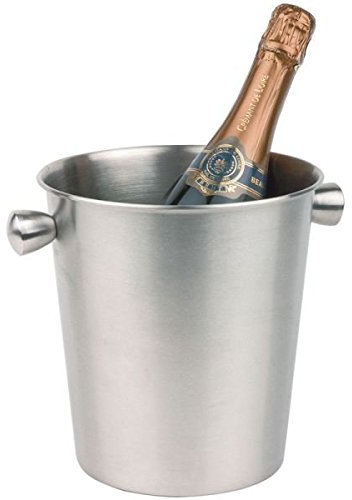 APS 36021 Satin Edelstahl poliert Wein / Sekt Schüssel mit Hohlgriffen, Ø 20/15 x 20,5 cm, 4 Liter