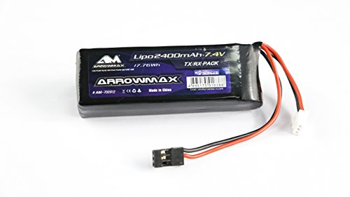 Arrowmax AM Lipo 2400mAh 2S TX/RX 7.4V Flat Pack