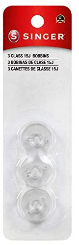 SINGER Spulen aus transparentem Kunststoff Klasse 15J - Ersatzspulen für Nähmaschine, Spulen Nähmaschine, Nähmaschinenspulen, Nähmaschinenzubehör, 3ct