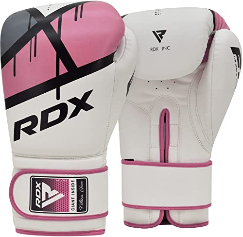 RDX Boxhandschuhe Muay Thai Kickboxen Sparring, Maya Hide Leder EGO Boxing Gloves, Sandsack Boxsack Punchinghandschuhe Adult, Kickboxhandschuhe Kampfsport MMA Training 8 10 12 14 16oz, Männer Damen