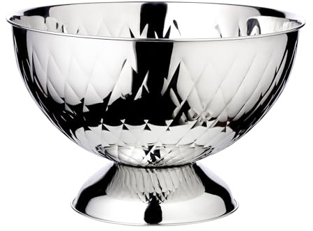 EDZARD Champagnerschale Ponza (Ø 32 cm, H 25 cm), Edelstahl, gemustert | Sektkühler mit Fuß, hochglanzpoliert, Flaschenkühler, Weinkühler, Getränkekühler, Bowleschale
