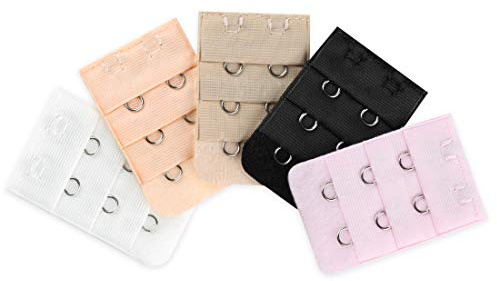 sourcing map Women 3 Rows 2 Hooks Underwear Bra Extender Brassiere Extension Hooks Strap Adapter