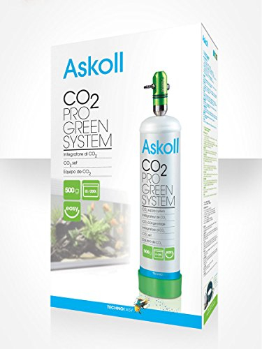 ASKOLL CO2 Pro Green System CO2-Aquarium, hergestellt in Italien, Flasche CO2, 500 g/m², Einsatz & Einrichtung, Kohlendioxidanlage, komplett für schöne Pflanzen, einfach und schnell