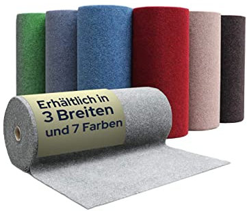 Primaflor Rasenteppich GREEN Meterware – Grau - 4,00m x 4,50m – Outdoor Kunstrasenteppich wetterfest & pflegeleicht