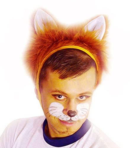 Faschingskostüm Fuchs Mütze mit Ohren Kappe Fuchs Karneval Kostüme für Kinder älter als 14 Jahre, Männer Frauen Größe L/XL