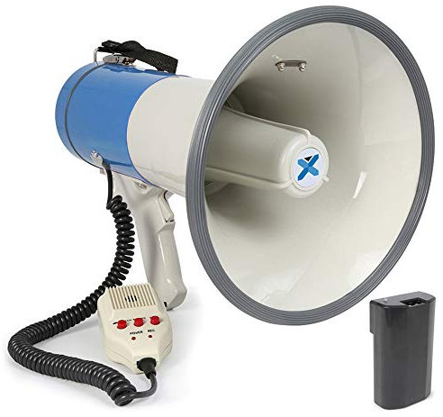 VONYX MEG065 65W Megaphone Loudhailer with Siren and Microphone, Battery-Powered Mega Phone Speaker with Mic for Effective Public Address, Loud Hailer for Events, Emergency, Megaphones, Loudhair