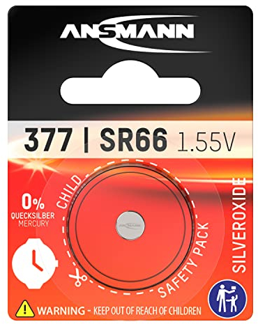 ANSMANN 1516-0019 Sr66/377 Ossido di Argento Batteria per Orologio 1,55V