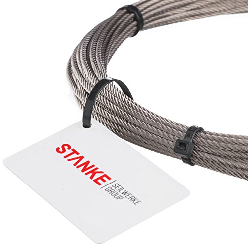 Seilwerk STANKE Drahtseil für Gardinen Edelstahlseil 1mm 7x7 INOX Stahlseil rostfrei Gardinendraht Geländer Edelstahl, 10m
