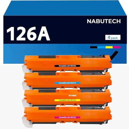 4 Nabutech kompatible Toner | 30% höhere Leistung | als Ersatz für HP 126A für HP Color Laserjet Pro CP1020 CP1021 CP1022 CP1023 CP1025nw CP1026nw CP1027nw CP1028nw CP1025 Pro 100