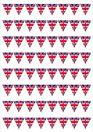 64 Royal Union Jack Small Bunting Edible Icing Sheet Cake Toppers