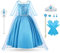 Vicloon ELSA Prinzessin Kostüm Kinder Deluxe Fancy Blaues Kleid,Accessoires für Mädchen, Weihnachten Verkleidung Karneval Party Halloween Fest-Blau
