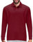 Premium Wear Men's Long Sleeve Polo Shirts – Stain Guard Polo Shirts for Men, Burgundy, S