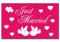 Just Married Hochzeit pink Fahne Flagge Grösse 1,50x0,90m - FRIP –Versand®