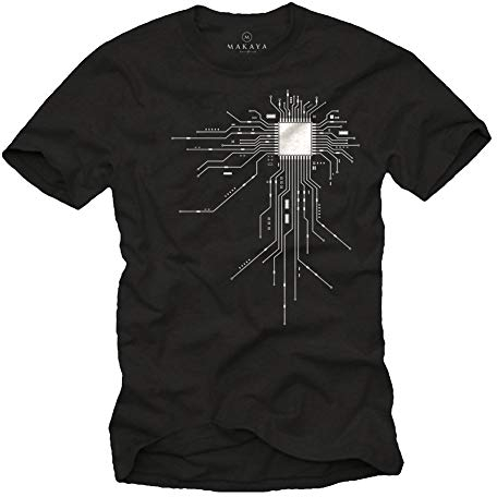 Coole Nerd T-Shirts CPU schwarz Größe M