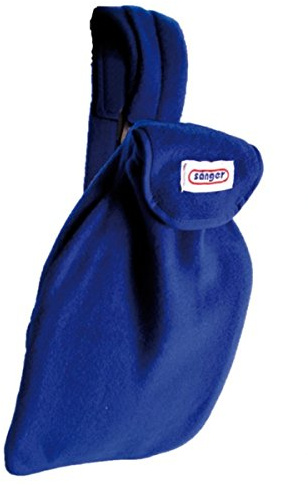 Sänger Körperwärmer Wärmflasche 2 Liter Gummi, Fleece-Bezug mit Gurt, Blau, Naturgummi, Premium Gummiwärmflasche