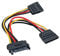 InLine SATA Strom-Y-Kabel, SATA Bu an 2X SATA St, 0,15m