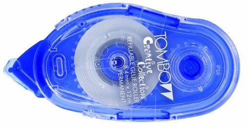 Tombow Kleberoller Klebeband, Permanent, austauschbare Mine, Länge: 12 m, Bandbreite 8,4 mm Blisterkarte.