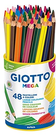 GIOTTO 518100 - Mega Maxi Buntstifte im Glas, 48 Stück