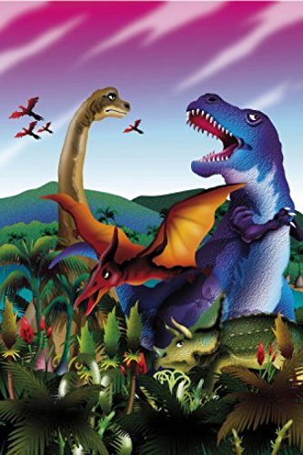 1art1 Dinosaurier Tyrannosaurus Rex, Diplodocus, Triceratops, Velociraptor Selbstklebende Fototapete Poster-Tapete 180x120 cm
